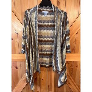 Two-One-Two NY 3/4 Sleeve Open Front Cardigan Women’s Sz Large (1888)